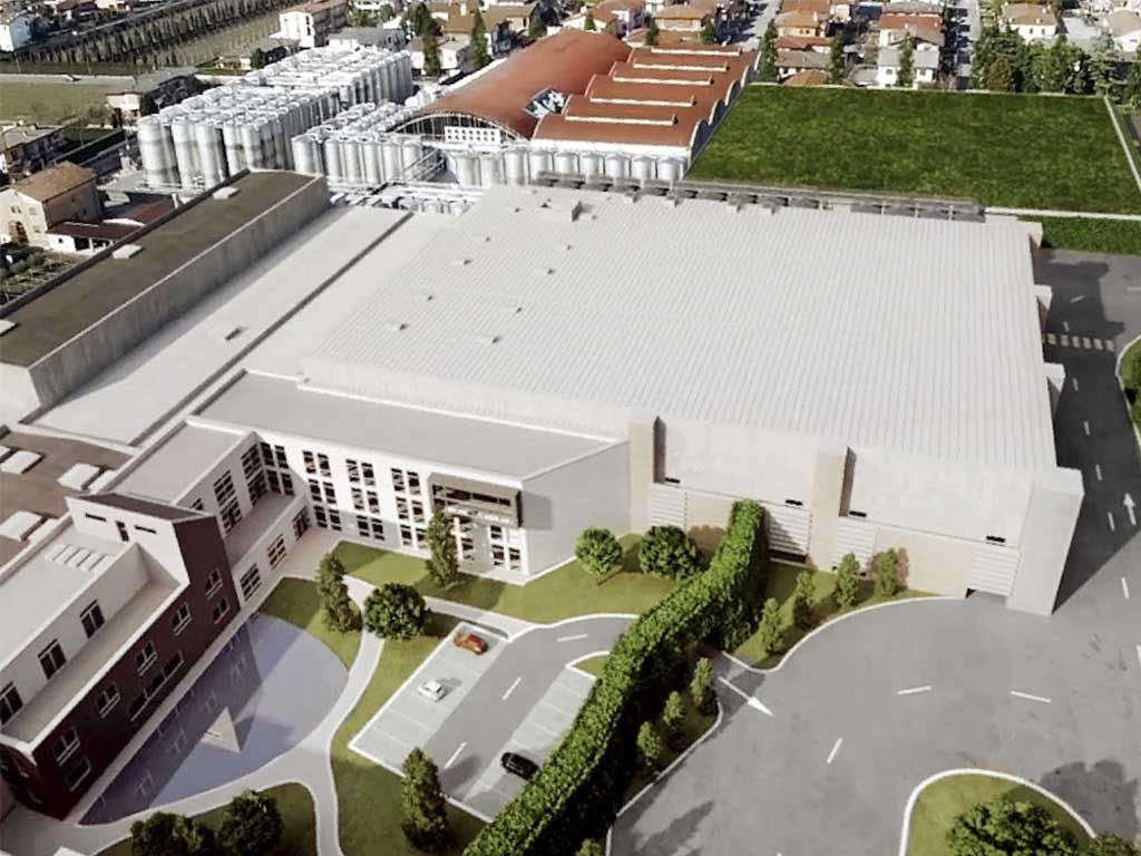 Render della rinnovata sede della Cantina sociale di Soave