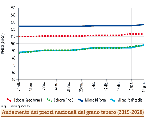 prezzi grano tenero gennaio 2020 lunedì 20