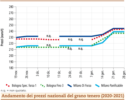 prezzi grano tenero febbraio 2021 lunedì 1