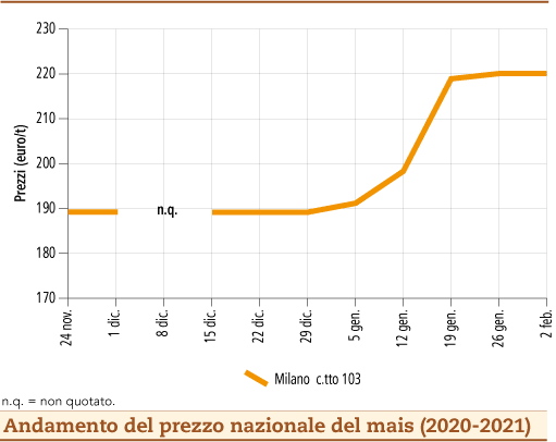 prezzi mais febbraio 2021 lunedì 8