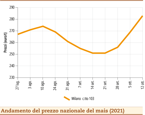 prezzi mais ottobre 2021 lunedì 18