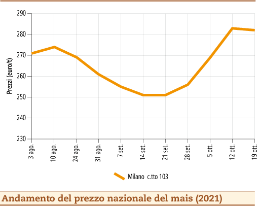 prezzi mais ottobre 2021 lunedì 25