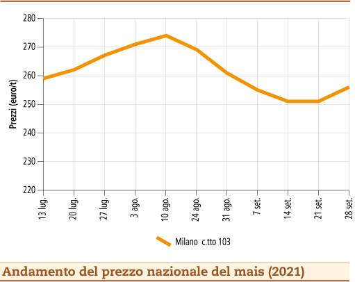 prezzi mais ottobre 2021 lunedì 4