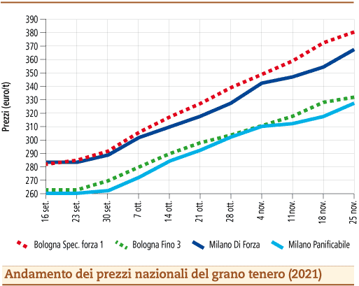 prezzi grano tenero novembre 2021 lunedì 29