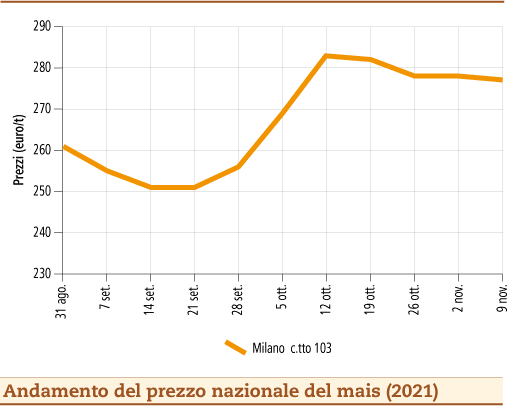 prezzi mais novembre 2021 lunedì 15