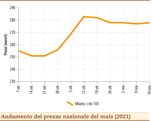 prezzi mais novembre 2021 lunedì 22