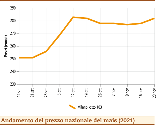 prezzi mais novembre 2021 lunedì 29