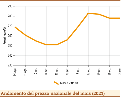 prezzi mais novembre 2021 lunedì 8