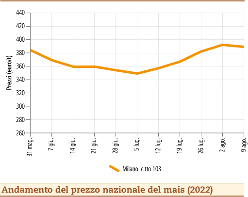 prezzi mais agosto 2022 lunedì 22