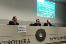 Da sinistra: Giacomo Lussignoli, presidente del Condifesa di Brescia, Fabio Rolfi, assessore all'agricoltura della Regione Lombardia e Mauro Belloli, vicedirettore di Coldiretti Brescia