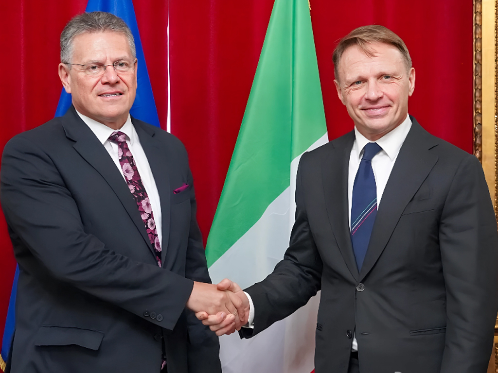 Maroš Šefcovic e Francesco Lollobrigida