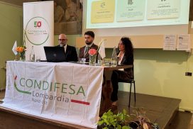 Alessandro Iengo (direttore) con Giovanni Martinelli (presidente) e Rosanna Volpe (responsabile amministrativa Condifesa Lombardia Nord-Est)